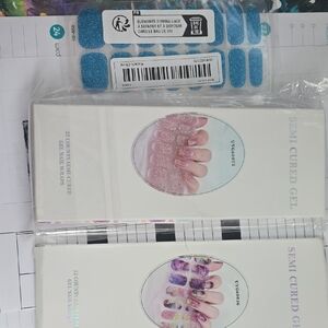 Semi Cured Gel Nail Strips with Glitter